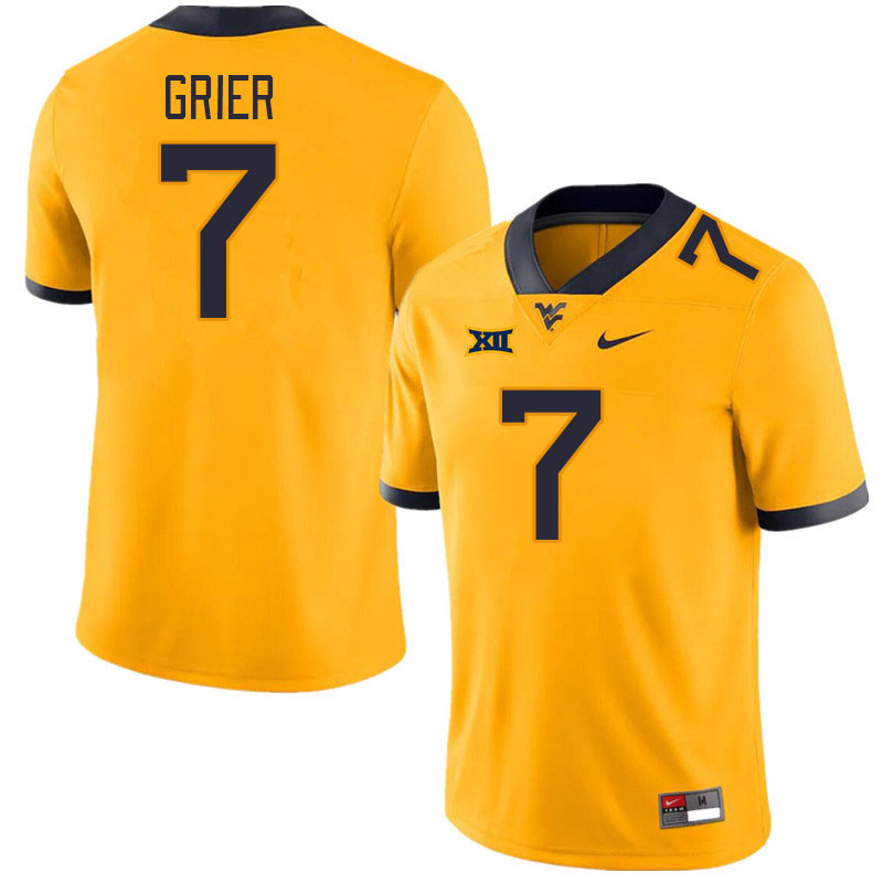 West Virginia Mountaineers #7 Will Grier College Football Jerseys Stitched Sale-Gold
